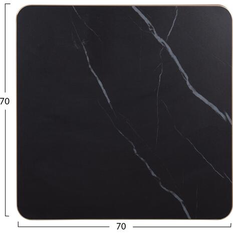 ΕΠΙΦΑΝΕΙΑ ΤΡΑΠΕΖΙΟΥ SINTERED STONE HM6654.13 BLACK MARBLE--ΠΛΑΙΣΙΟ ALU ΧΡΥΣΟ 70x70εκ.