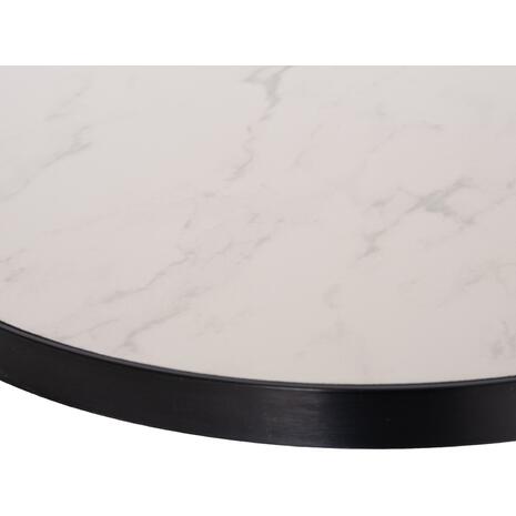 ΕΠΙΦΑΝΕΙΑ ΤΡΑΠΕΖΙΟΥ SINTERED STONE HM6653.02 WHITE MARBLE--ΠΛΑΙΣΙΟ ALU ΜΑΥΡΟ Φ70εκ.