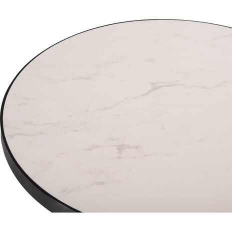 ΕΠΙΦΑΝΕΙΑ ΤΡΑΠΕΖΙΟΥ SINTERED STONE HM6653.02 WHITE MARBLE--ΠΛΑΙΣΙΟ ALU ΜΑΥΡΟ Φ70εκ.