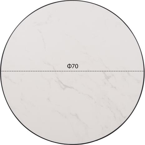 ΕΠΙΦΑΝΕΙΑ ΤΡΑΠΕΖΙΟΥ SINTERED STONE HM6653.02 WHITE MARBLE--ΠΛΑΙΣΙΟ ALU ΜΑΥΡΟ Φ70εκ.