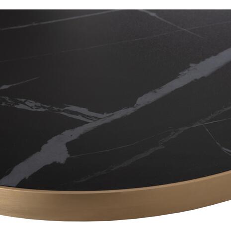 ΕΠΙΦΑΝΕΙΑ ΤΡΑΠΕΖΙΟΥ SINTERED STONE HM6653.13 BLACK MARBLE--ΠΛΑΙΣΙΟ ALU ΧΡΥΣΟ Φ70εκ.