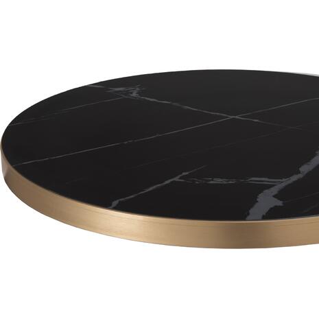 ΕΠΙΦΑΝΕΙΑ ΤΡΑΠΕΖΙΟΥ SINTERED STONE HM6653.13 BLACK MARBLE--ΠΛΑΙΣΙΟ ALU ΧΡΥΣΟ Φ70εκ.