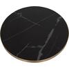 ΕΠΙΦΑΝΕΙΑ ΤΡΑΠΕΖΙΟΥ SINTERED STONE HM6653.13 BLACK MARBLE--ΠΛΑΙΣΙΟ ALU ΧΡΥΣΟ Φ70εκ.