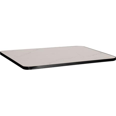 ΕΠΙΦΑΝΕΙΑ ΤΡΑΠΕΖΙΟΥ SINTERED STONE HM6656.02 WHITE MARBLE-ΠΛΑΙΣΙΟ ALU ΜΑΥΡΟ 120x80εκ.
