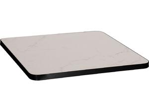 ΕΠΙΦΑΝΕΙΑ ΤΡΑΠΕΖΙΟΥ SINTERED STONE HM6654.02 WHITE MARBLE--ΠΛΑΙΣΙΟ ALU ΜΑΥΡΟ 70x70εκ.