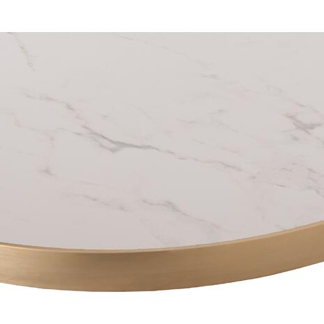 ΕΠΙΦΑΝΕΙΑ ΤΡΑΠΕΖΙΟΥ SINTERED STONE HM6653.12 WHITE MARBLE--ΠΛΑΙΣΙΟ ALU ΧΡΥΣΟ Φ70εκ.