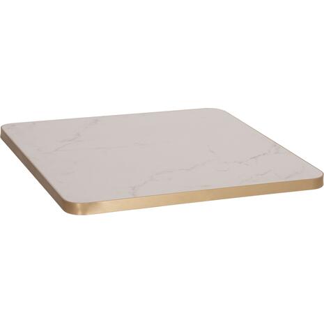 ΕΠΙΦΑΝΕΙΑ ΤΡΑΠΕΖΙΟΥ SINTERED STONE HM6654.12 WHITE MARBLE--ΠΛΑΙΣΙΟ ALU ΧΡΥΣΟ 70x70εκ.