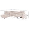 ΚΑΝΑΠΕΣ ΑΡΙΣΤΕΡΗ ΓΩΝΙΑ 5Θ ΜΕ RECLINE LUNARIS HM3316.02L ΕΚΡΟΥ ΥΦΑΣΜΑ 307x267x94Yεκ