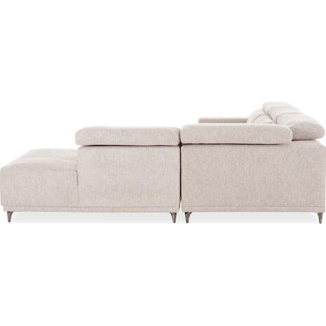 ΚΑΝΑΠΕΣ ΔΕΞΙΑ ΓΩΝΙΑ 5Θ ΜΕ RECLINE LUNARIS HM3316.02R ΕΚΡΟΥ ΥΦΑΣΜΑ 307x267x94Yεκ