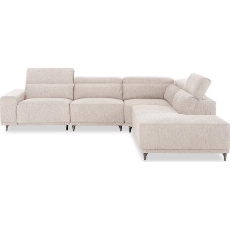 ΚΑΝΑΠΕΣ ΔΕΞΙΑ ΓΩΝΙΑ 5Θ ΜΕ RECLINE LUNARIS HM3316.02R ΕΚΡΟΥ ΥΦΑΣΜΑ 307x267x94Yεκ