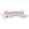 ΚΑΝΑΠΕΣ ΔΕΞΙΑ ΓΩΝΙΑ 5Θ ΜΕ RECLINE LUNARIS HM3316.02R ΕΚΡΟΥ ΥΦΑΣΜΑ 307x267x94Yεκ