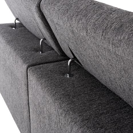 ΚΑΝΑΠΕΣ ΑΡΙΣΤΕΡΗ ΓΩΝΙΑ 5Θ ΜΕ RECLINE LUNARIS HM3316.01L ΓΚΡΙ ΥΦΑΣΜΑ 307x267x94Yεκ