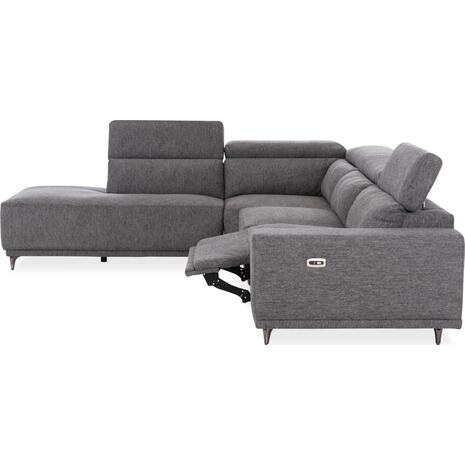 ΚΑΝΑΠΕΣ ΑΡΙΣΤΕΡΗ ΓΩΝΙΑ 5Θ ΜΕ RECLINE LUNARIS HM3316.01L ΓΚΡΙ ΥΦΑΣΜΑ 307x267x94Yεκ