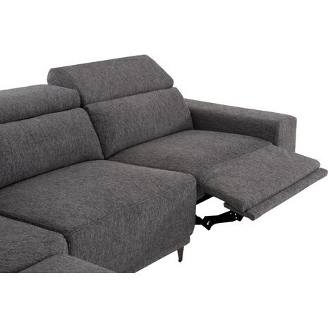 ΚΑΝΑΠΕΣ ΑΡΙΣΤΕΡΗ ΓΩΝΙΑ 5Θ ΜΕ RECLINE LUNARIS HM3316.01L ΓΚΡΙ ΥΦΑΣΜΑ 307x267x94Yεκ