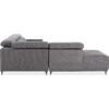 ΚΑΝΑΠΕΣ ΑΡΙΣΤΕΡΗ ΓΩΝΙΑ 5Θ ΜΕ RECLINE LUNARIS HM3316.01L ΓΚΡΙ ΥΦΑΣΜΑ 307x267x94Yεκ