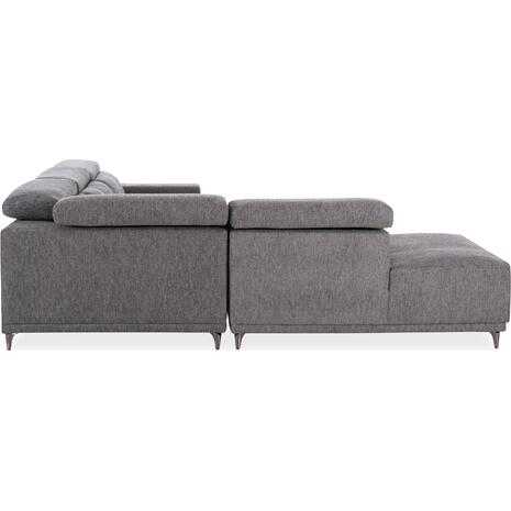 ΚΑΝΑΠΕΣ ΑΡΙΣΤΕΡΗ ΓΩΝΙΑ 5Θ ΜΕ RECLINE LUNARIS HM3316.01L ΓΚΡΙ ΥΦΑΣΜΑ 307x267x94Yεκ