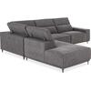 ΚΑΝΑΠΕΣ ΑΡΙΣΤΕΡΗ ΓΩΝΙΑ 5Θ ΜΕ RECLINE LUNARIS HM3316.01L ΓΚΡΙ ΥΦΑΣΜΑ 307x267x94Yεκ