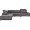 ΚΑΝΑΠΕΣ ΑΡΙΣΤΕΡΗ ΓΩΝΙΑ 5Θ ΜΕ RECLINE LUNARIS HM3316.01L ΓΚΡΙ ΥΦΑΣΜΑ 307x267x94Yεκ