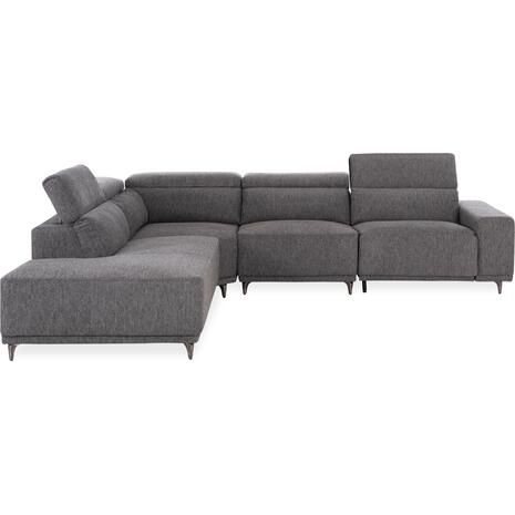ΚΑΝΑΠΕΣ ΑΡΙΣΤΕΡΗ ΓΩΝΙΑ 5Θ ΜΕ RECLINE LUNARIS HM3316.01L ΓΚΡΙ ΥΦΑΣΜΑ 307x267x94Yεκ