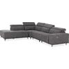 ΚΑΝΑΠΕΣ ΑΡΙΣΤΕΡΗ ΓΩΝΙΑ 5Θ ΜΕ RECLINE LUNARIS HM3316.01L ΓΚΡΙ ΥΦΑΣΜΑ 307x267x94Yεκ