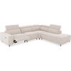 ΚΑΝΑΠΕΣ ΔΕΞΙΑ ΓΩΝΙΑ 5Θ ΜΕ RECLINE LUNARIS HM3316.02R ΕΚΡΟΥ ΥΦΑΣΜΑ 307x267x94Yεκ