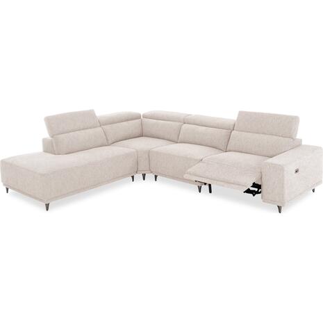 ΚΑΝΑΠΕΣ ΑΡΙΣΤΕΡΗ ΓΩΝΙΑ 5Θ ΜΕ RECLINE LUNARIS HM3316.02L ΕΚΡΟΥ ΥΦΑΣΜΑ 307x267x94Yεκ