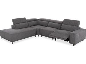 ΚΑΝΑΠΕΣ ΑΡΙΣΤΕΡΗ ΓΩΝΙΑ 5Θ ΜΕ RECLINE LUNARIS HM3316.01L ΓΚΡΙ ΥΦΑΣΜΑ 307x267x94Yεκ