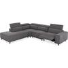 ΚΑΝΑΠΕΣ ΑΡΙΣΤΕΡΗ ΓΩΝΙΑ 5Θ ΜΕ RECLINE LUNARIS HM3316.01L ΓΚΡΙ ΥΦΑΣΜΑ 307x267x94Yεκ