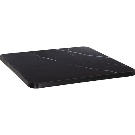 ΕΠΙΦΑΝΕΙΑ ΤΡΑΠΕΖΙΟΥ SINTERED STONE HM6655.03 BLACK MARBLE--ΠΛΑΙΣΙΟ ALU ΜΑΥΡΟ 80x80εκ.