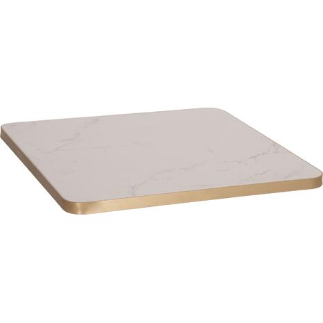 ΕΠΙΦΑΝΕΙΑ ΤΡΑΠΕΖΙΟΥ SINTERED STONE HM6655.12 WHITE MARBLE--ΠΛΑΙΣΙΟ ALU ΧΡΥΣΟ 80x80εκ.